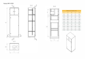Корпус ВРУ-3 2000х800х600  IP54  RAL 7035 цельнометаллический